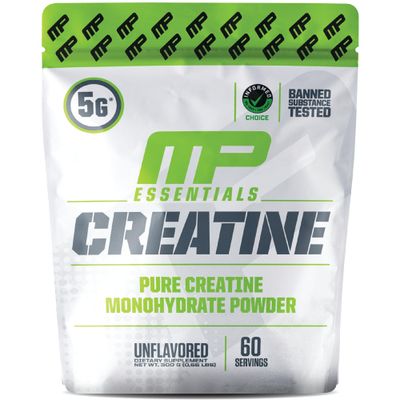 MusclePharm Essentials Creatine Monohydrate Powder, Pre Workout Muscle Builder &amp; Post Workout Muscle Recovery Supplement, Ultra-Pure 100% Monohydrate Creatine Powder, 60 Servings, Unflavored