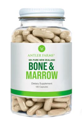 Antler Farms - 100% Pure New Zealand Bone &amp; Marrow, 180 Capsules, 750mg - Grass Fed, Pasture Raised Whole Bone Extract, Cold Processed, Healthy Essential Fats, Stem Cells, Collagen, Calcium