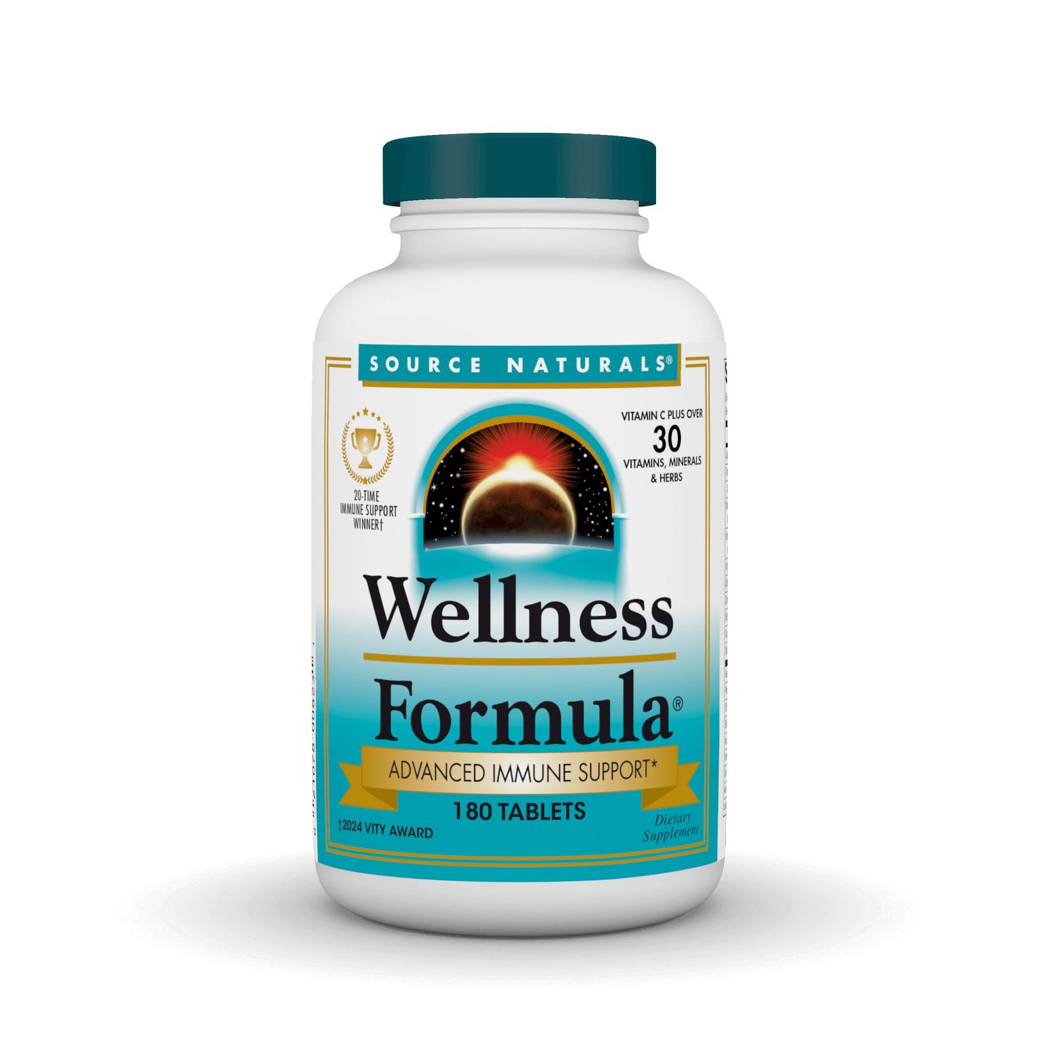 Source Naturals Wellness Formula Bio-Aligned Vitamins &amp; Herbal Defense - Immune System Support Supplement &amp; Immunity Booster* - 180 Tablets