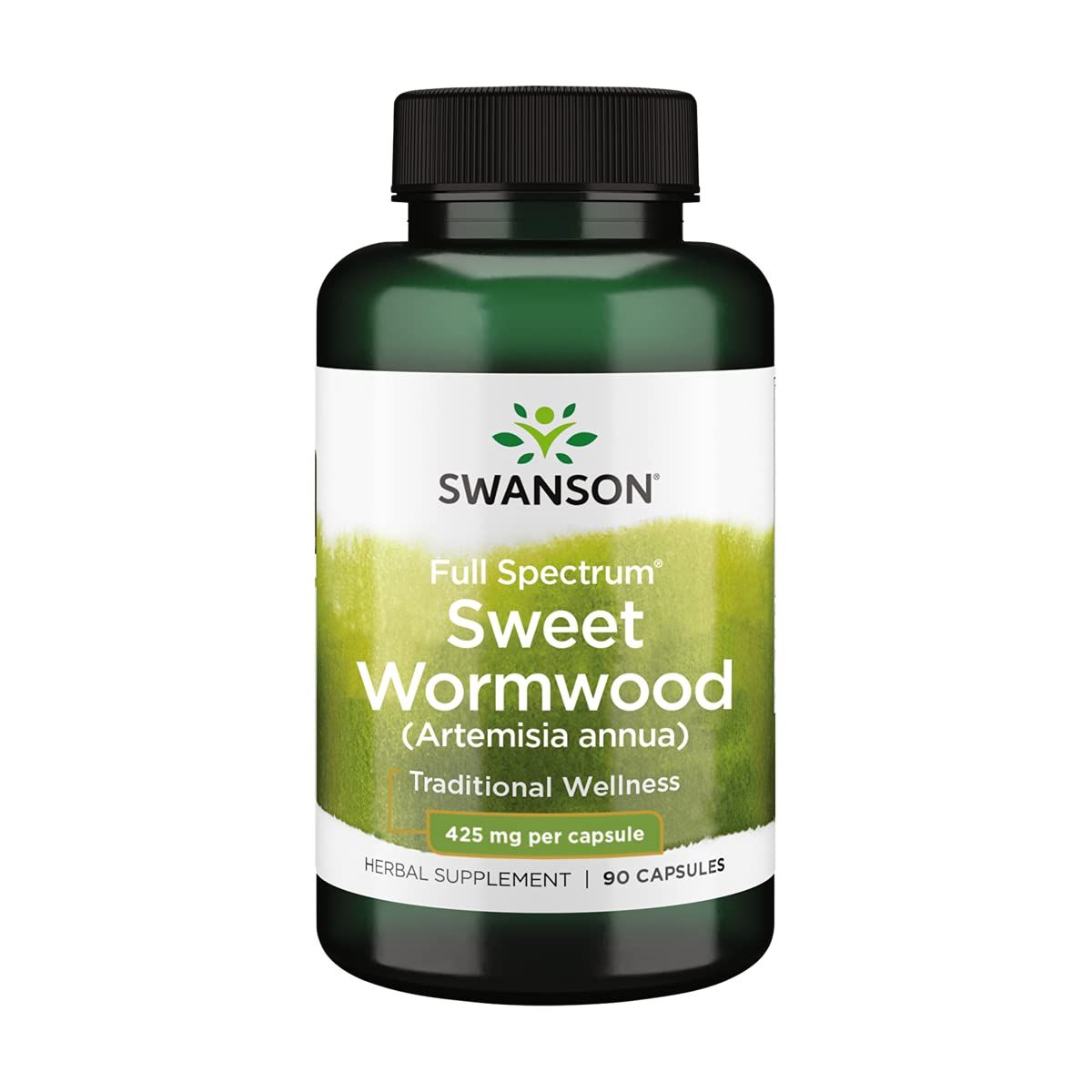 Swanson Sweet Wormwood - May Promote GI Gut Health, Microbial Balance &amp; Digestive Health Support - Herbal Supplement with Artemisinin - (90 Capsules, 425mg Each)