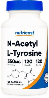 Nutricost N-Acetyl L-Tyrosine (NALT) 350mg, 120 Capsules - Gluten Free, Non-GMO