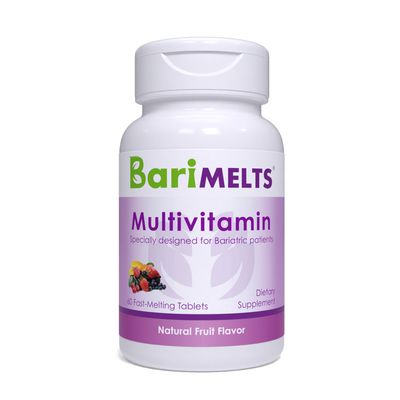 BariMelts Multivitamin - 60 Fast-Dissolving Tablets (1-Month Supply) - Sugar-Free Bariatric Multivitamin for Women, Natural Fruit Flavor