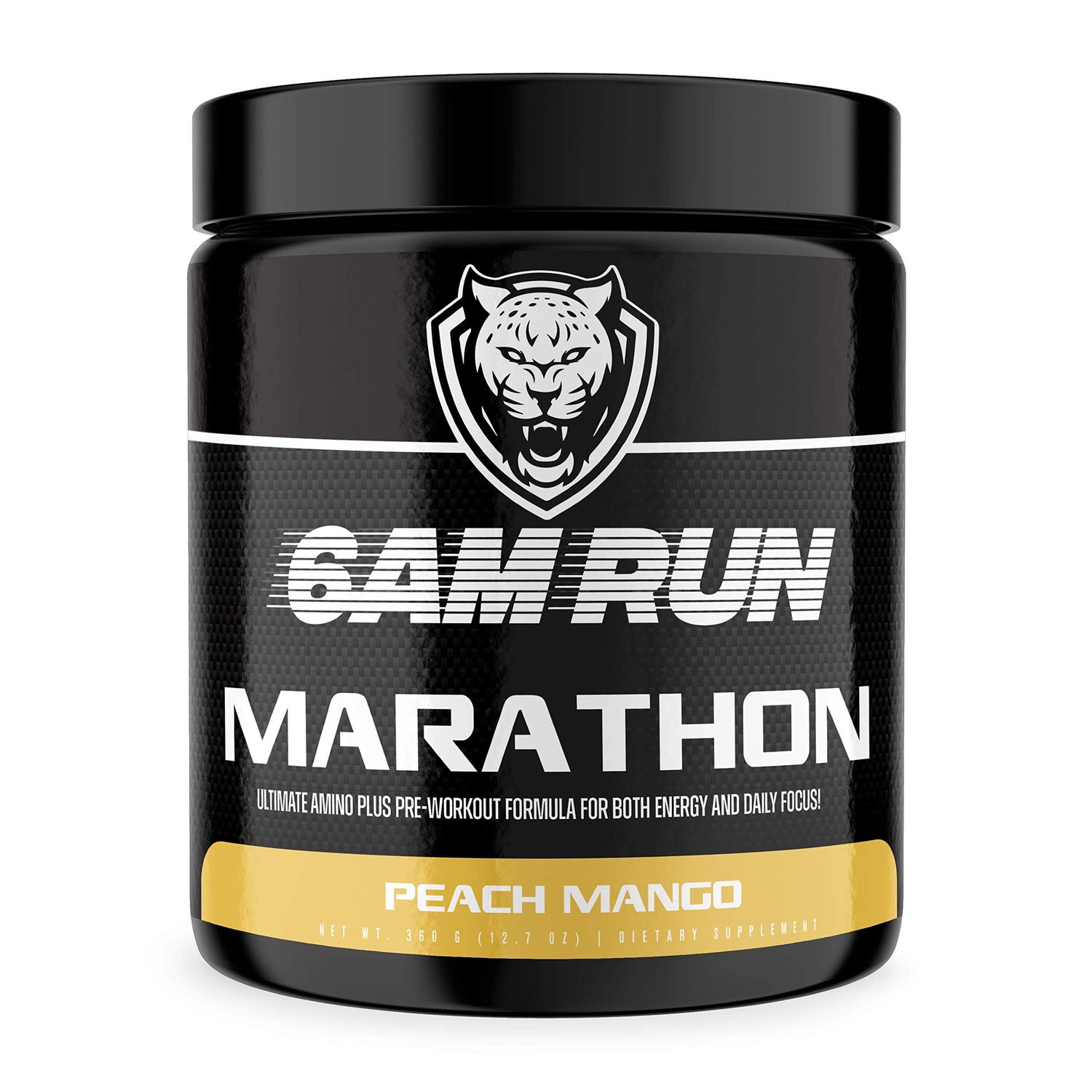 6AM Run Marathon, Pre Workout Powder for Distance Running, High Energy Amino Formula, for Cardio and Stamina, No Jitters, All Natural, Keto, Vegan, Peach Mango Flavor, 40 Servings