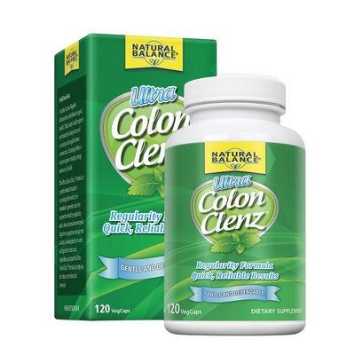 Natural Balance Ultra Colon Clenz | Herbal Colon Cleanse &amp; Detox Supplement | Gentle &amp; Dependable Overnight Formula | 120 Vegetarian Capsules