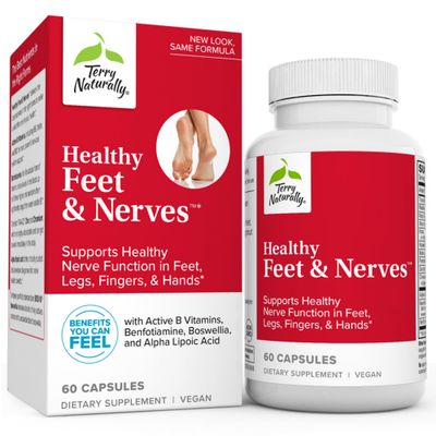 Terry Naturally Healthy Feet &amp; Nerves - 60 Capsules - Supports Healthy Nerve Function - Non-GMO, Vegan, Gluten Free - 30 Servings
