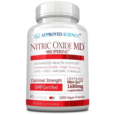 Approved Science Nitric Oxide MD - Muscle Development, Lean Body Mass, Improve Oxygen Supply, Boost Energy - 90 Capsules - 1 Bottle
