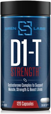 Siren Labs D1-T Strength Testosterone Booster for Men Mass Gainer with D-Aspartic Acid - Monster Muscle Mass-Building - Test Booster Suppression of Estrogen Anabolic Muscle Growth (120 Capsules)