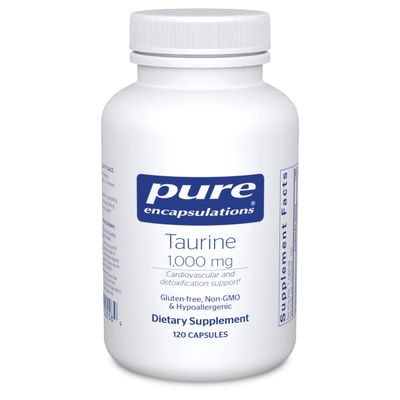 Pure Encapsulations Taurine 1,000 mg - Supports Heart Health &amp; Detox - Essential Amino Acid - Liver &amp; Gallbladder Health* - Vegan &amp; Gluten Free - 120 Capsules