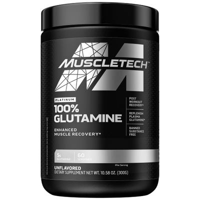 Glutamine Powder | MuscleTech 100% Pure L Glutamine Powder | Post Workout Recovery Drink | L-Glutamine Powder for Men &amp; Women | Muscle Recovery | Unflavored (60 Servings)