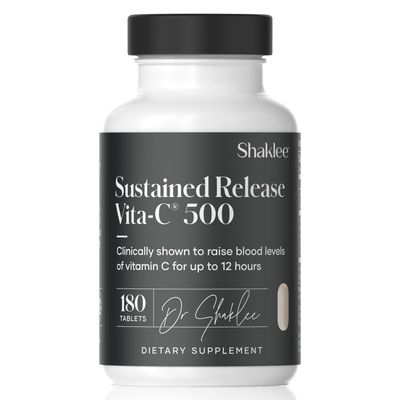 Shaklee - Sustained Release Vita-C 500mg - High-Potency Cellular and Immune Support Formula with Proprietary Sustained-Release System - includes Rose Hips and Bioflavonoid Blend - 180 Tablets