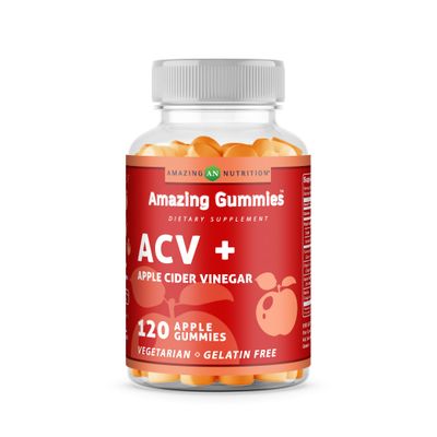 Amazing Formulas Apple Cider Vinegar Plus Supplement | Apple Flavor | 120 Gummies | Non-GMO | Gluten-Free | Made in USA