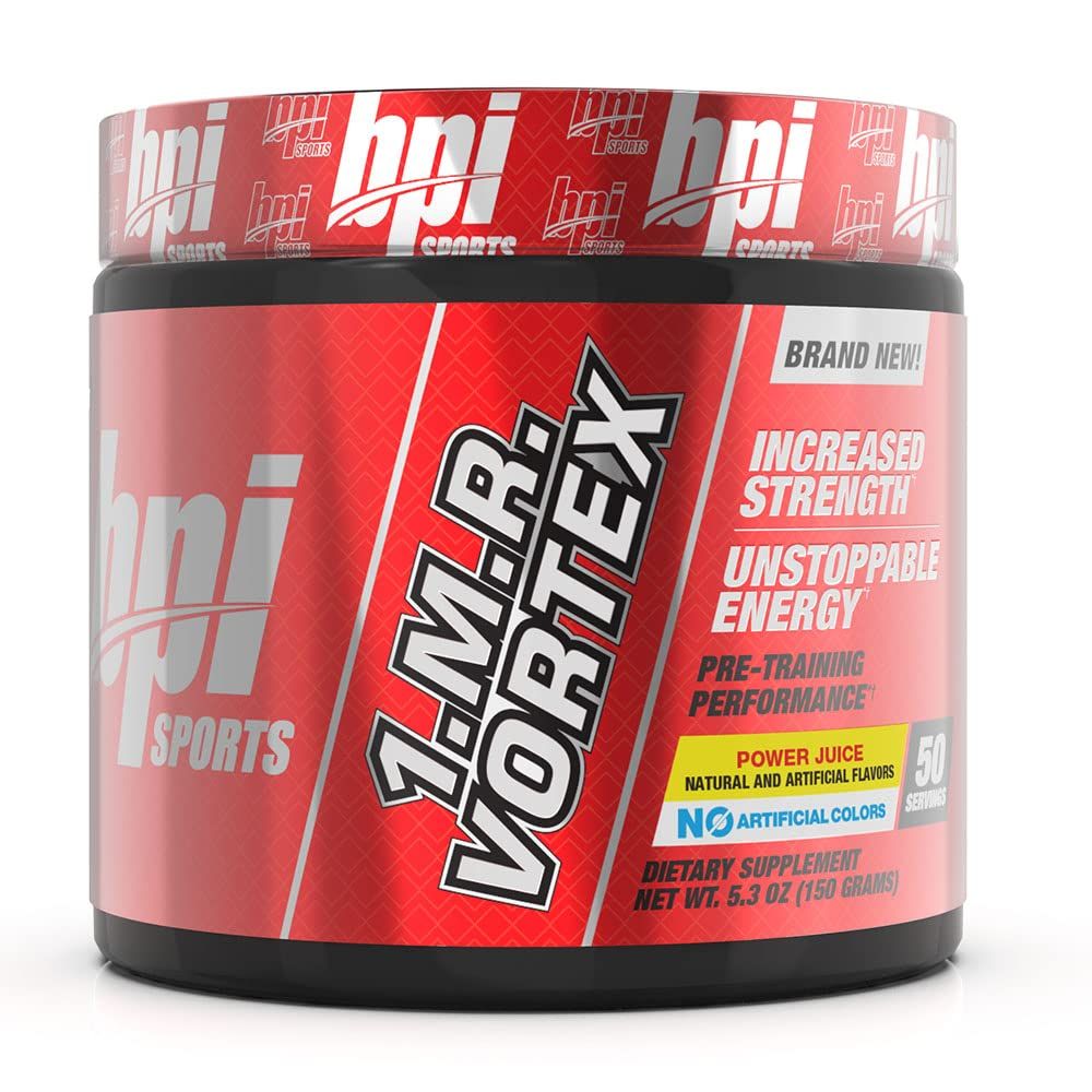 BPI Sports 1.M.R Vortex Pre Workout Powder, Non Habit Forming, Sustained Energy &amp; Nitric Oxide Booster, Power Juice, 5.3 Ounce