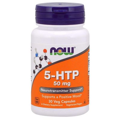 NOW Foods Supplements, 5-HTP (5-hydroxytryptophan) 50 mg, Neurotransmitter Support*, 30 Veg Capsules