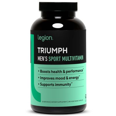 LEGION Triumph Men&#39;s Sport Vitamin - Complete Multivitamin for Men - Daily Vitamins for Men to Boost Health and Performance - Men&#39;s Multivitamin with 21 Vitamins &amp; Minerals - 30 Servings