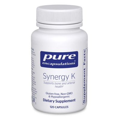 Pure Encapsulations Synergy K - with Vitamin K1, K2 &amp; D3 - Supports Bones, Blood Vessels, Vascular Elasticity &amp; Calcium Utilization* - Includes Cholecalciferol - Gluten Free &amp; Non-GMO - 120 Capsules