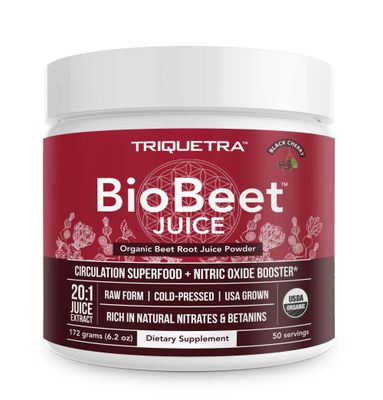 BioBeet Beet Juice (Black Cherry Flavor) Max Strength 20x High Concentration than Beet Root Powder - Organic, Cold-Pressed, USA Grown, Raw Form - Nitric Oxide, Circulation Support (50 Servings)