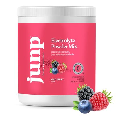 JUNP Electrolytes Powder No Sugar No Carbs, Wild Berry Fruit Flavor Keto Electrolyte Drink Mix - Potassium &amp; Salt Hydration Powder Electrolytes, Zero Calorie Sugar Free Electrolyte Powder, 90 Servings