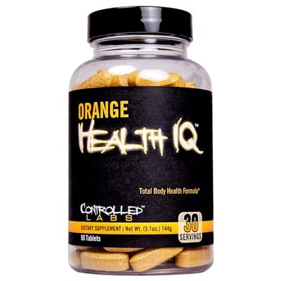CONTROLLED LABS Orange Health IQ Daily Supplement for Men and Women, 90 Tablets, Enhanced Stamina, Energy, Cardio Function in Your Workout and Sports