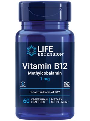 Life Extension Vitamin B12 Methylcobalamin, Nerve Health Supplement, Cognitive Support, Energy Vitamin, methylcobalamin B12, 1 mg, Quick-Dissolving, Vegetarian, 60 lozenges