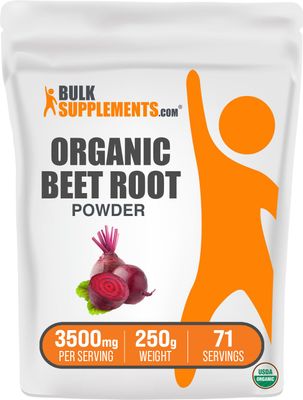 BulkSupplements.com Organic Beet Root Powder - Beet Powder Organic, Beetroot Supplement - Superfood Supplement, Vegan &amp; Gluten Free - 3500mg per Serving, 250g (8.8 oz) (Pack of 1)