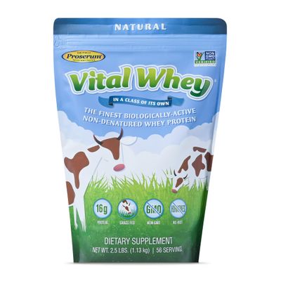 Well Wisdom Proteins Vital Whey - Natural - 16g Protein Per Serving - Clean Holistic Grass-Fed Whey Powder for Immune Vitality - Supplement Drink Blend - Sports &amp; Wellness Nutrition - 2.5 lbs