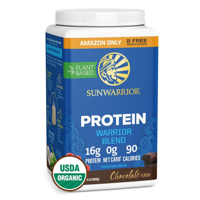 Sunwarrior Vegan Protein Powder Plant-based Protein Powder USDA Organic | BCAA Amino Acids Hemp Seed | Keto Friendly Soy, Dairy, Gluten &amp; Synthetic Free NON-GMO | Chocolate 32 Servings 17g Protein
