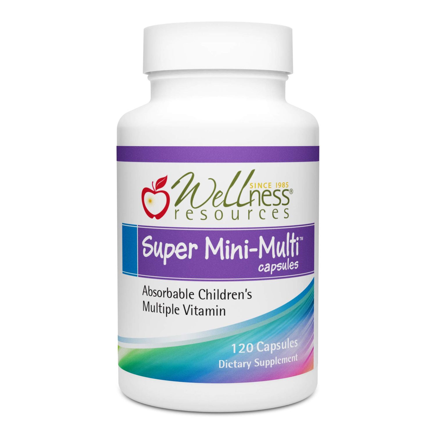 Wellness Resources Super Mini-Multi - Children&#39;s Multivitamin Swallowable Capsules with Methyl Folate, Methyl B12 and Coenzyme B Vitamins for Growth, Focus, Brain Health (120 Capsules)