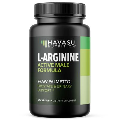 L Arginine Saw Palmetto for Men Prostate Supplement - Nitric Oxide (NO) & Prostate Support Supplement for Ultimate Male Health - Endurance Performance & Urinary Health - Vegan, 60 Count 1 Month Supply