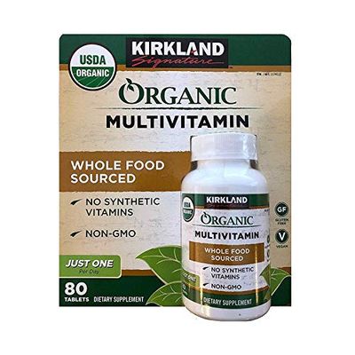 KIRKLAND Signature USDA Organic Multivitamin, 80 Coated Tablets