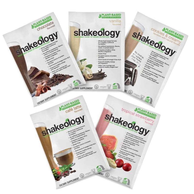 Shakeology Sampler Pack Vegan Protein Powder, Gluten Free Superfood Protein Shake with Supergreens, Probiotics for Gut Health, Adaptogens, Vitamins, 16g Plant Protein per Serving