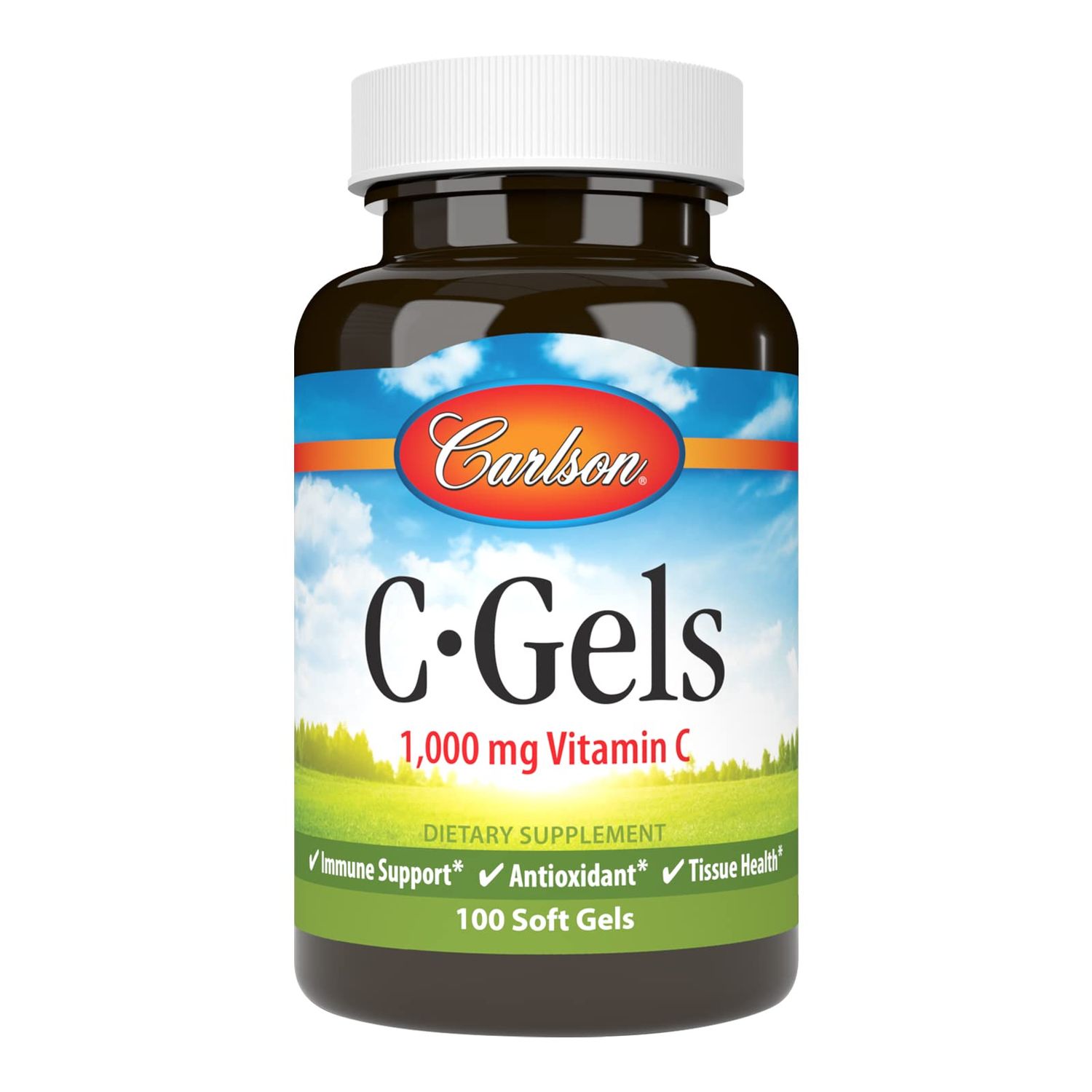 Carlson - C-Gels, 1000mg, Vitamin C Softgels, Immune Support &amp; Heart Health, Vitamin C Softgels, Antioxidant, Vitamin C Supplement, 100 Softgels