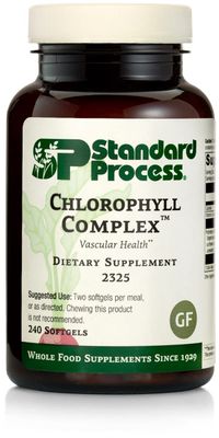 Standard Process Chlorophyll Complex - Immune Support, Antioxidant Activity, Skin Health and Hair Health Support with Vitamin A, Sunflower Lecithin, Buckwheat, Spanish Moss, and More - 240 Softgels