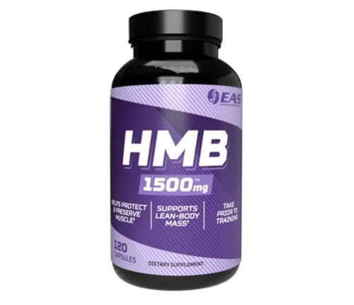EAS HMB 1500mg | Quality Beta-Hydroxy Beta-Methylbutyrate | Protect &amp; Support Lean Muscle Mass | Enhanced Recovery &amp; Muscle Repair | 120 Capsules