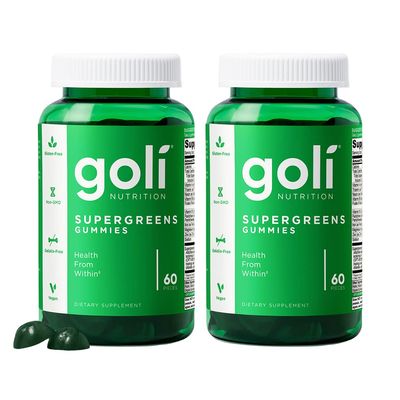 Goli SuperGreens Vitamin Gummy - 120 Count - Essential Vitamins and Minerals - Plant-Based, Vegan, Gluten-Free &amp; Gelatin Free - Health from Within, Pack of 2
