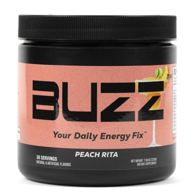 Morning Buzz Energy Drink Powder - Energy Boost Drink Mix - Sugar-Free Energy with Antioxidants - Morning Kickstart and Sports Nutrition Endurance Product - 30 Servings, Peach Rita, 8 Ounces