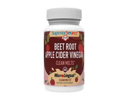 Superior Source Beet Root + Apple Cider Vinegar Clean Melts, 60 Instant Dissolving &amp; Great Tasting Tablets, Nitric Oxide and Energy Booster, Immunity &amp; Detox, Non-GMO