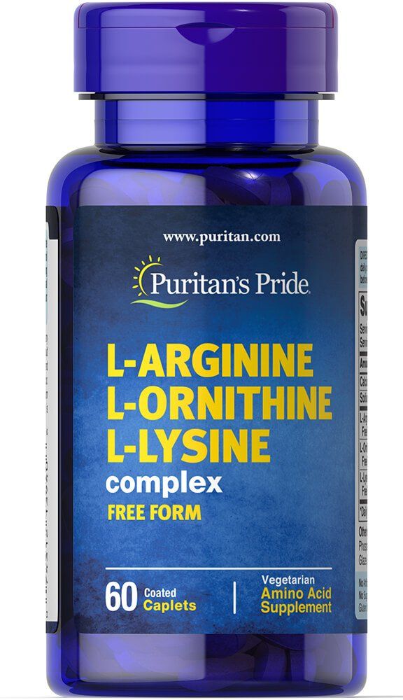 Puritan&#39;s Pride L-Arginine L-Ornithine L-Lysine 60 Caplets
