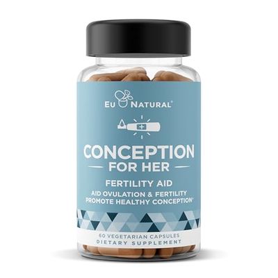 Conception Fertility Supplements for Women - Aids Ovulation, Hormonal Balance, &amp; Regular Cycles - Prenatal Vitamin Support with Myo-Inositol, Folate, Folic Acid, Vitex - 60 Vegetarian Soft Capsules