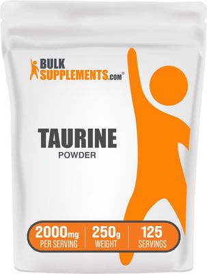 BulkSupplements.com Taurine Powder - Taurine Supplement, Taurine 2000mg - Amino Acids Supplement for Energy - Unflavored &amp; Gluten Free, 2g per Serving, 250g (8.8 oz) (Pack of 1)