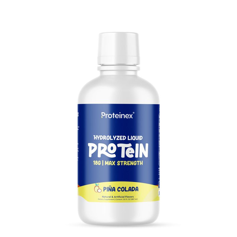 Proteinex Medical Grade Liquid Hydrolyzed Protein Max Strength - Supports Wound Healing and Doctor Recommended- No Carbs, Zero Sugars &amp; Ready to Drink Liquid Protein (Natural Pina Colada, 30 Fl Oz)