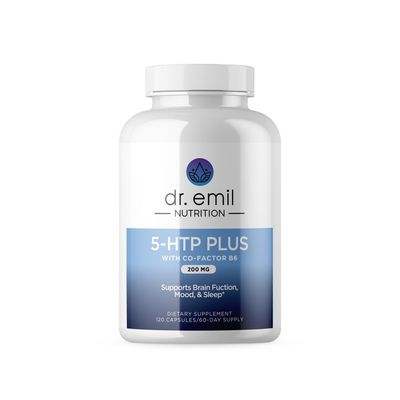 DR. EMIL NUTRITION 200 MG 5-HTP Plus with SAM-e for Mood, Stress, and Sleep - 5HTP Supplement with Vitamin B6-120 Vegan Capsules, 60 Servings