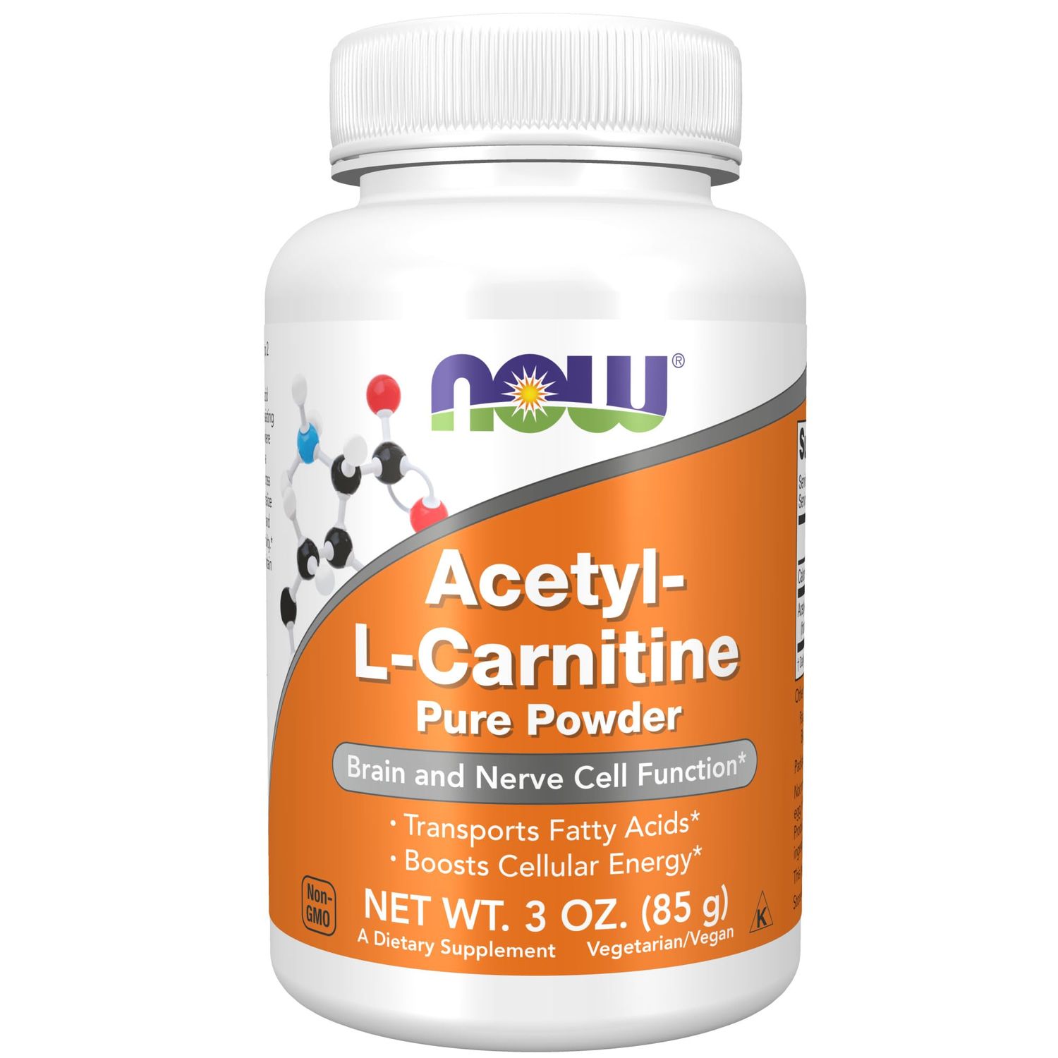 NOW Foods Supplements, ALC (Acetyl-L-Carnitine) Powder, Brain and Nerve Cell Function*, 3-Ounce