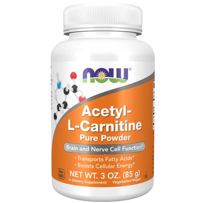 NOW Foods Supplements, ALC (Acetyl-L-Carnitine) Powder, Brain and Nerve Cell Function*, 3-Ounce