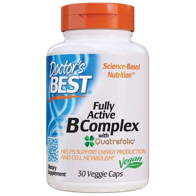 Doctor&#39;s Best Fully Active B Complex, Non-GMO, Gluten &amp; Soy Free, Vegan, Supports Energy Production, 30 Count