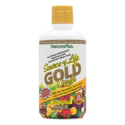 Source of Life Gold Multivitamin Liquid - 30 oz - Supports Energy Production, Healthy Immune System &amp; Well-Being - Includes Vitamins D3, B12, K2 &amp; Over 120 Whole Food Nutrients - 30 Servings