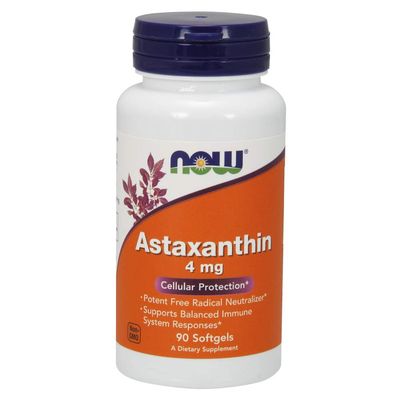 NOW Foods Supplements, Astaxanthin 4 mg derived from Non-GMO Haematococcus Pluvialis Microalgae and has naturally occurring Lutein, Canthaxanthin and Beta-Carotene, 90 Softgels
