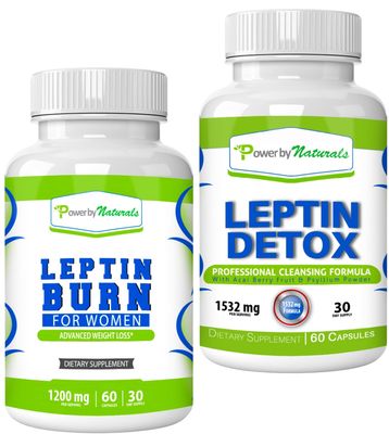 Power By Naturals Leptin Detox &amp; Leptin Burn Supplements | Natural Weight Loss, Appetite Suppressant, Metabolism Booster &amp; Digestive Support | Thermogenic Fat Burner | 60 Count