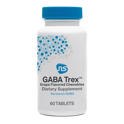 NeuroScience GABA Trex - Chewable L Theanine Supplement Tablets to Help Reduce Stress & Support Relaxation - Adult & Children's L Theanine 200mg - Grape Flavored, Vegan & Non-GMO (60 Tablets)