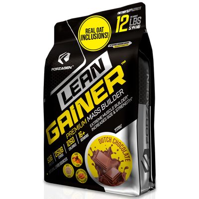 Forzagen Lean Gainer Premium Mass Builder | Mass Gainer Protein Powder for Men &amp; Women | High Calorie Protein, Weight Gain, Bulk, Muscle Building Supplement | Dutch Chocolate, 12 lbs. (16+ Servings)