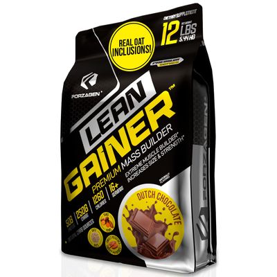 Forzagen Lean Gainer Premium Mass Builder | Mass Gainer Protein Powder for Men & Women | High Calorie Protein, Weight Gain, Bulk, Muscle Building Supplement | Dutch Chocolate, 12 lbs. (16+ Servings)